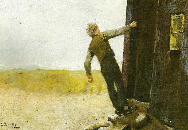 Christian Krohg et nodskud Sweden oil painting art